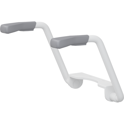 Pressalit TMA 2 toilet arm support with BL1 hinge, white with anthracite handles