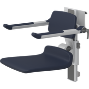 Pressalit PLUS Shower Seat 450 incl. Backrest & Armrests, Manually Height & Sideways Adjustable, Dark Blue (R7464108)