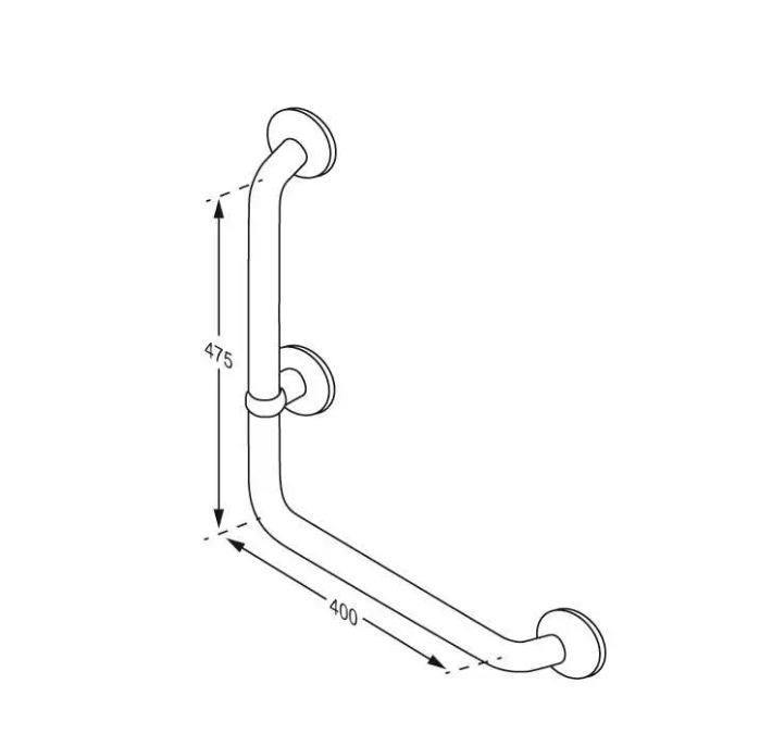Pressalit Care PLUS Handrail 400x475mm White (RT115000)