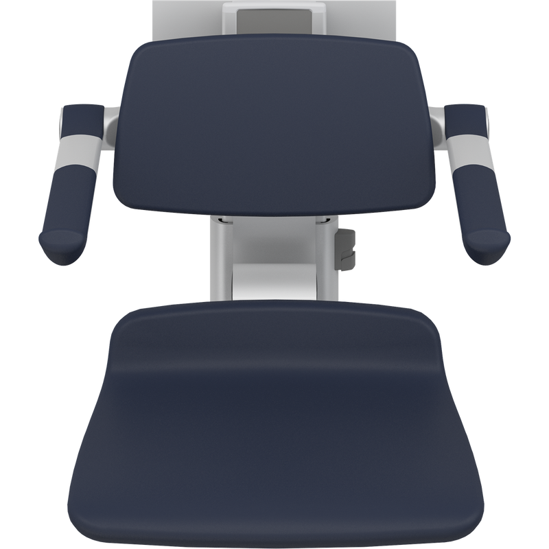 Pressalit PLUS Shower Seat 450 incl. Backrest & Armrests, Manually Height & Sideways Adjustable, Dark Blue (R7464108)