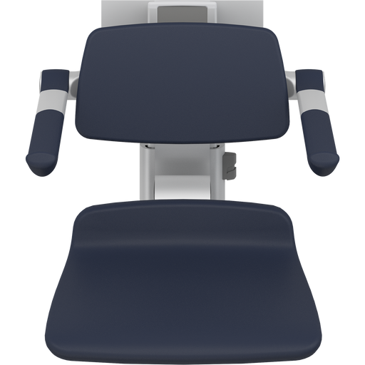 Pressalit PLUS Shower Seat 450 incl. Backrest & Armrests, Manually Height & Sideways Adjustable, Dark Blue (R7464108)