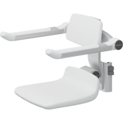 Pressalit PLUS Replacement Shower Seat 310 incl. Backrest & Armrests, Manually Height Adjustable, White (R7034000)