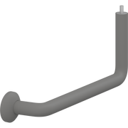 Pressalit PLUS Angled Tube Piece, 400 x 154mm, Right, with Wall Rosette & Connecting Joints, Anthracite (RT340112)