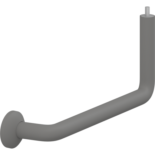 Pressalit PLUS Angled Tube Piece, 400 x 154mm, Right, with Wall Rosette & Connecting Joints, Anthracite (RT340112)