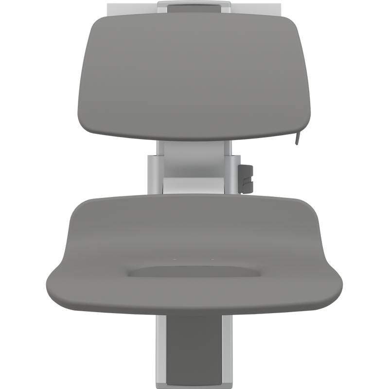 Pressalit PLUS Shower Seat 450 with Aperture incl. Backrest, Manually Height & Sideways Adjustable, Anthracite (R7455112)
