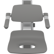 Pressalit PLUS Shower Seat 450 with Aperture incl. Backrest & Armrests, Manually Height Adjustable, Anthracite (R7435112)
