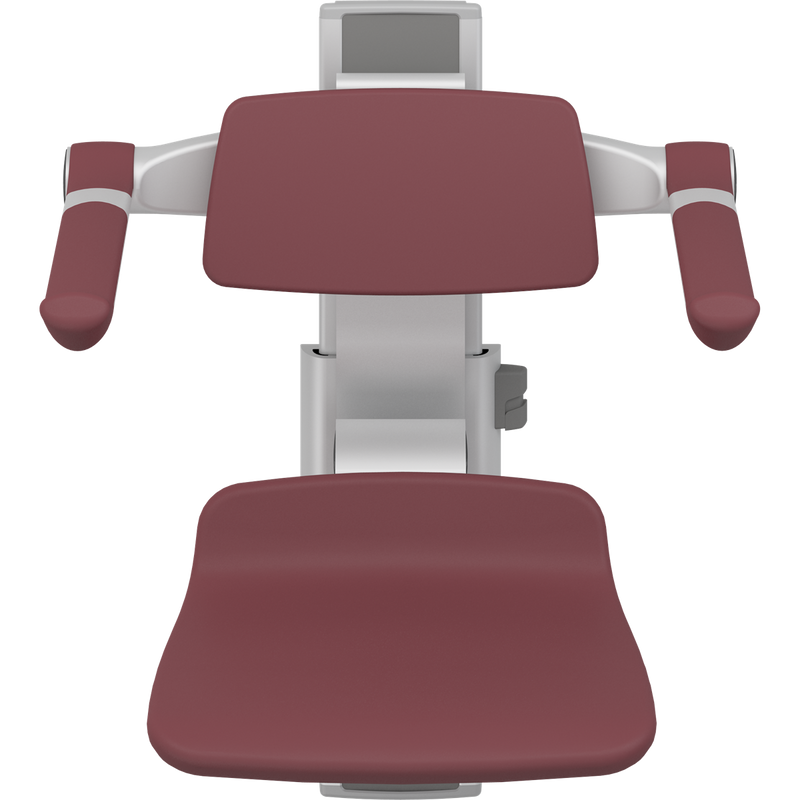 Pressalit PLUS Shower Seat 310 incl. Backrest & Armrests, Manually Height Adjustable, Red (R7334035)
