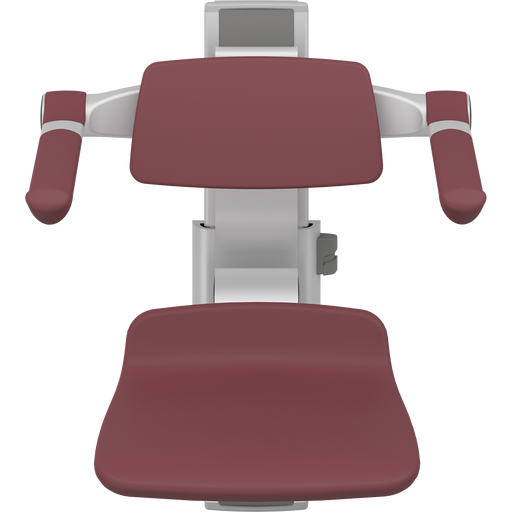 Pressalit PLUS Shower Seat 310 incl. Backrest & Armrests, Manually Height Adjustable, Red (R7334035)