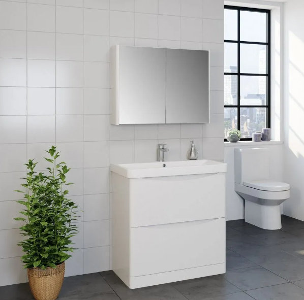 Kartell K-VIT Arc Mirror Cabinet 500mm, 600mm and 800mm - White Gloss (ARC500MIR-W)(ARC600MIR-W)(ARC800MIR-W)