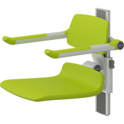 Pressalit PLUS Shower Seat 450 incl. Backrest & Armrests, Manually Height Adjustable, Lime Green (R7434277)