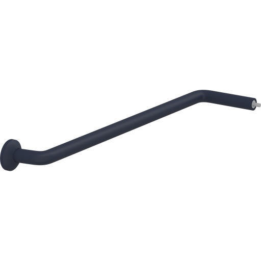 Pressalit PLUS Angled Tube Piece, 762 x 154mm, with Wall Rosette & Connecting Joint, Dark Blue (RT345108)