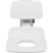 Pressalit PLUS Replacement Shower Seat 450 with Aperture incl. Backrest, Manually Height Adjustable, White (R7125000)