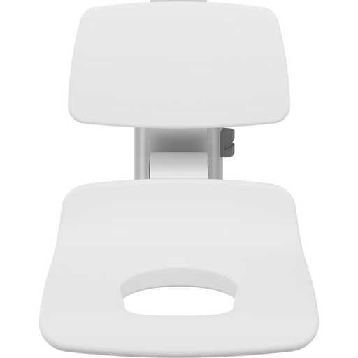 Pressalit PLUS Replacement Shower Seat 450 with Aperture incl. Backrest, Manually Height Adjustable, White (R7125000)