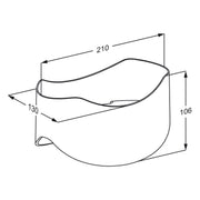 Pressalit Soap Dish Anthracite RT190112 dimensioned drawing