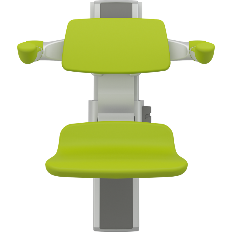 Pressalit PLUS Shower Seat 310 incl. Backrest & Armrests, Manually Height & Sideways Adjustable, Lime Green (R7364277)
