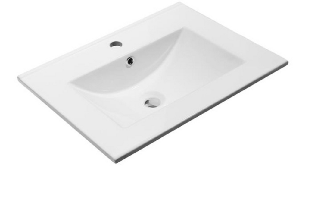 Kartell K-VIT Purity 600mm Floor Standing Draw Unit & Ceramic Basin- Silver Oak (PSO600DR-FUR057PU)
