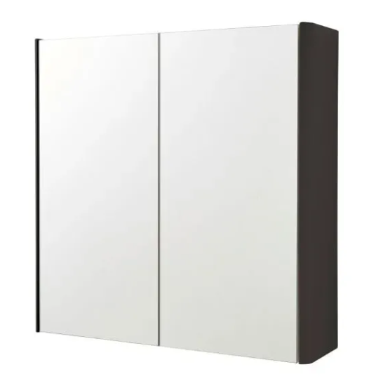 Kartell K-VIT Arc Mirror Cabinet 500mm 600mm & 800mm- Matt Graphite (ARC500MIR-G)(ARC600MIR-G)(ARC800MIR-G)