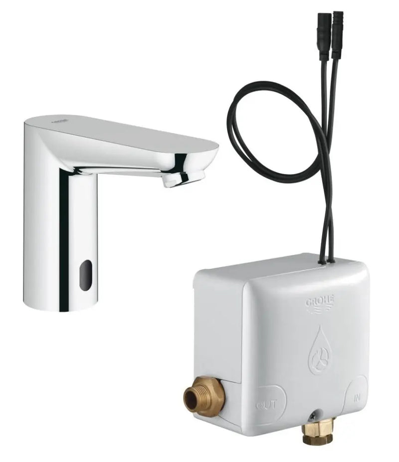 Grohe Euroeco Cosmopolitan E Powerbox Infra-Red Electronic Basin Tap 36384000 in StarLight Chrome