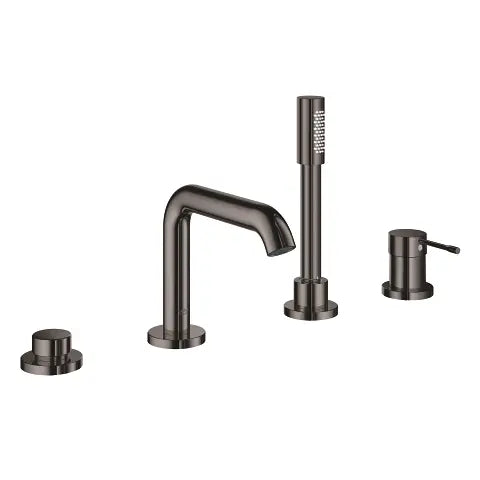 Grohe Essence 4-hole bath shower mixer combination in Hard Graphite