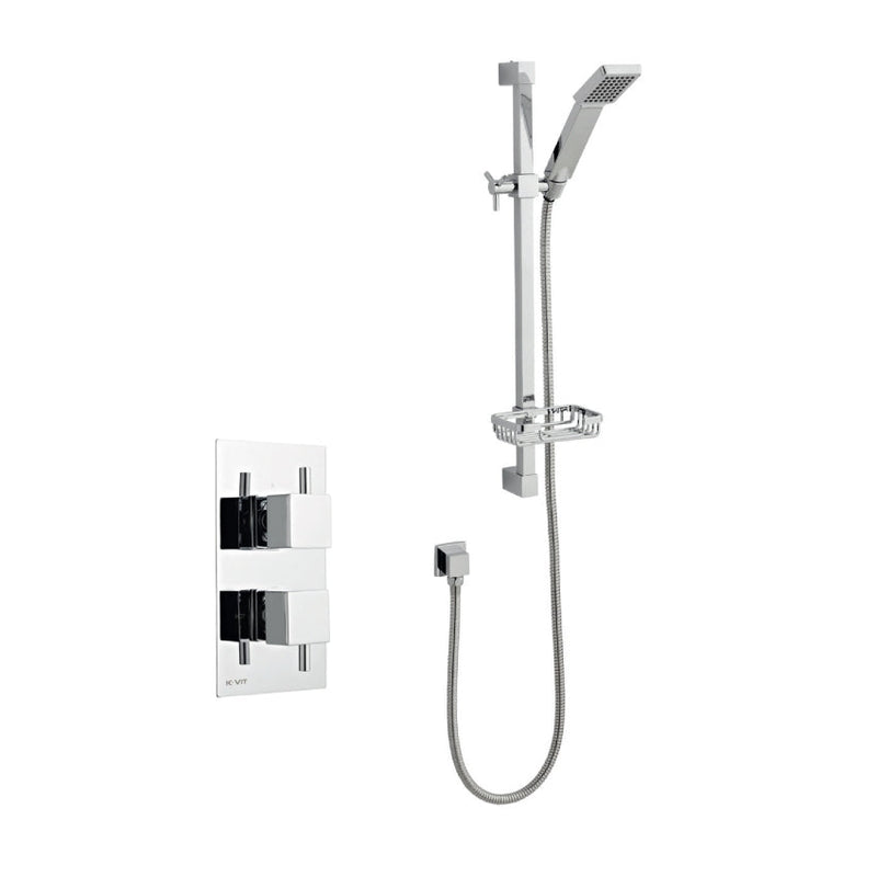 Kartell K-VIT Pure Option 1 Concealed Thermostatic Shower Set with Adjustable Slide Rail Kit – Chrome (SHO026PR)(SHO070CU)(SHO091OE)