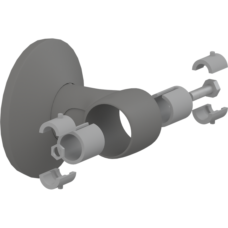 Pressalit PLUS Wall Mounting with Strap & Connecting Joints, Anthracite (RT361112)