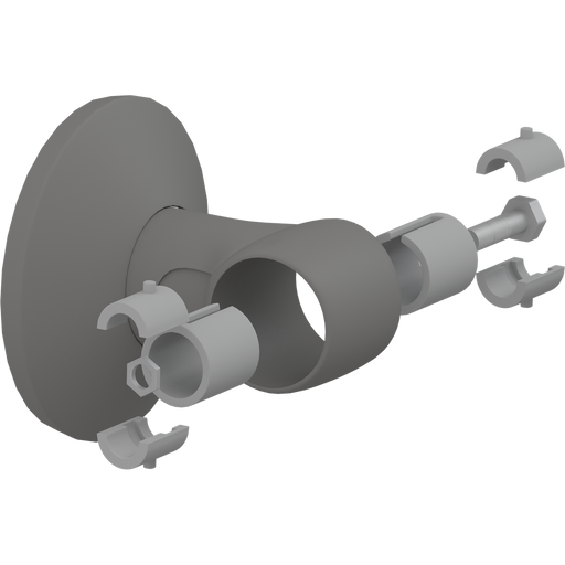 Pressalit PLUS Wall Mounting with Strap & Connecting Joints, Anthracite (RT361112)