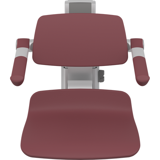 Pressalit PLUS Shower Seat 450 incl. Backrest & Armrests, Manually Height Adjustable, Red (R7434035)