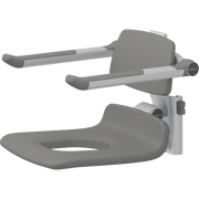 Pressalit PLUS Replacement Shower Seat 450 with Aperture incl. Backrest & Armrests, Manually Height Adjustable, Anthracite (R7135112)