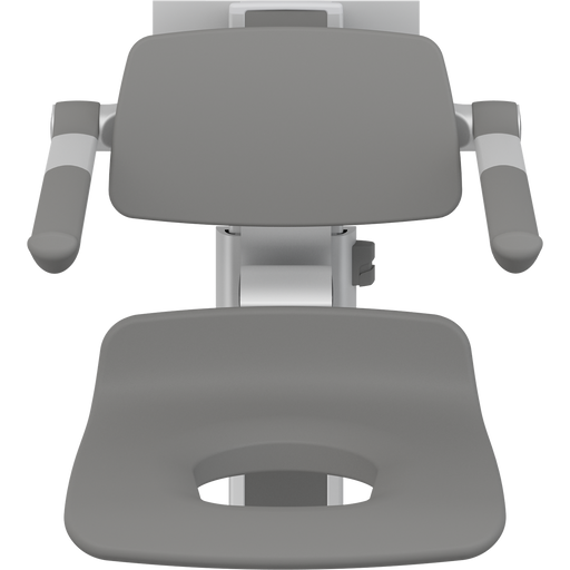 Pressalit PLUS Shower Seat 450 with Aperture incl. Backrest & Armrests, Manually Height & Sideways Adjustable, Anthracite (R7465112)