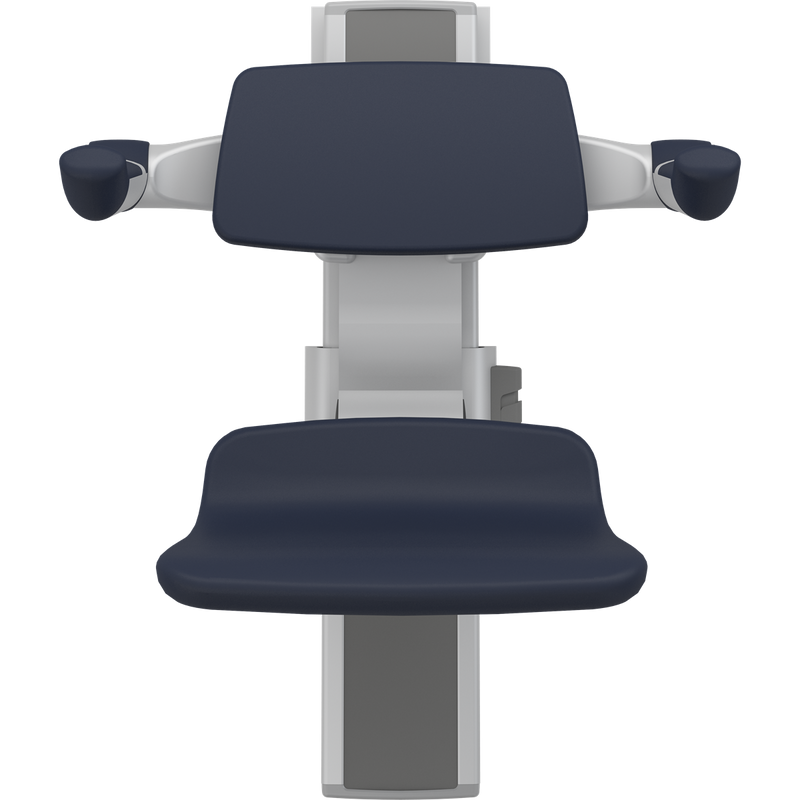 Pressalit PLUS Shower Seat 310 incl. Backrest & Armrests, Manually Height & Sideways Adjustable, Dark Blue (R7364108)
