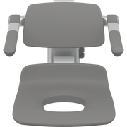 Pressalit PLUS Replacement Shower Seat 450 with Aperture incl. Backrest & Armrests, Manually Height Adjustable, Anthracite (R7135112)