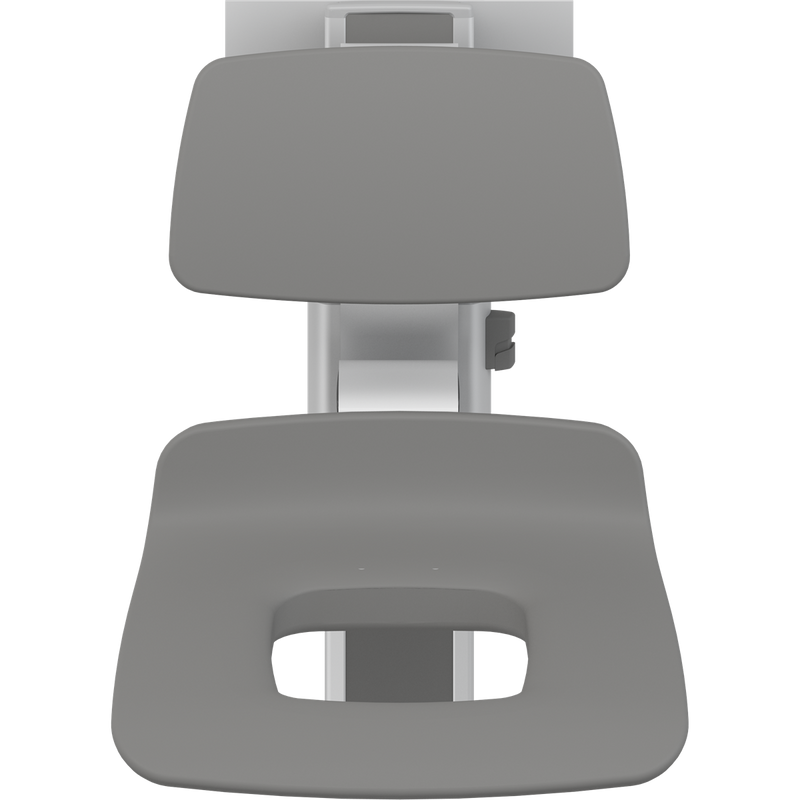 Pressalit PLUS Shower Seat 450 with Aperture incl. Backrest, Manually Height & Sideways Adjustable, Anthracite (R7455112)