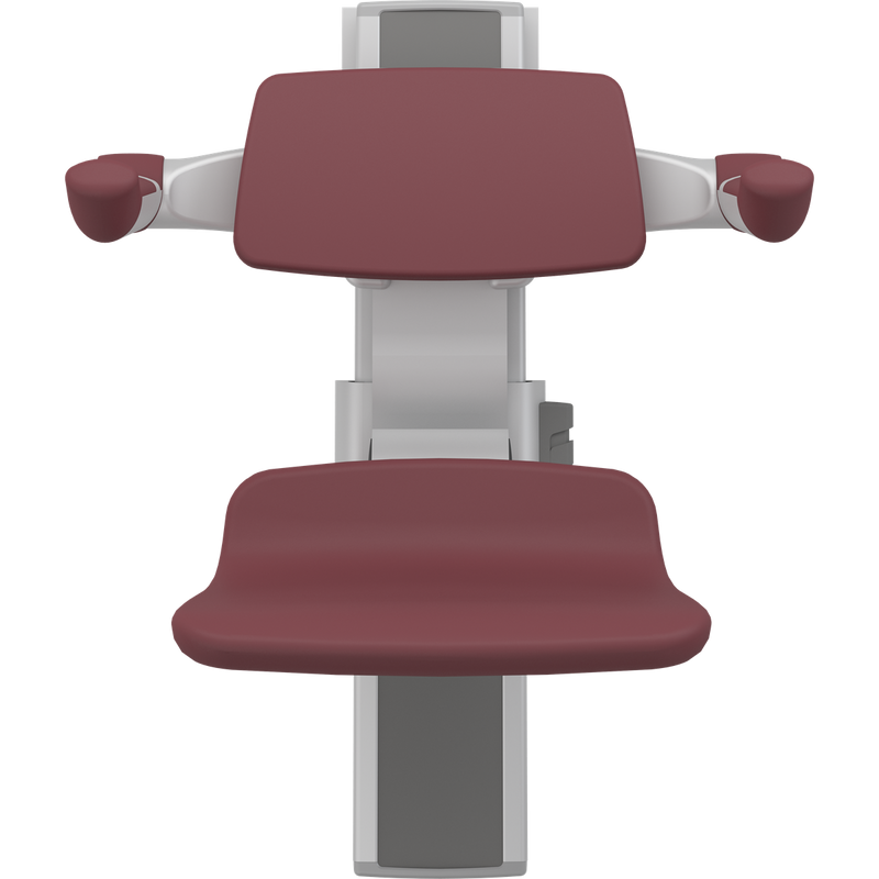 Pressalit PLUS Shower Seat 310 incl. Backrest & Armrests, Manually Height & Sideways Adjustable, Red (R7364035)