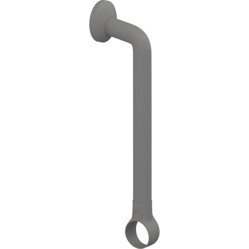 Pressalit PLUS Handrail Section 365mm with Wall Rosette and Strap Anthracite RT330112