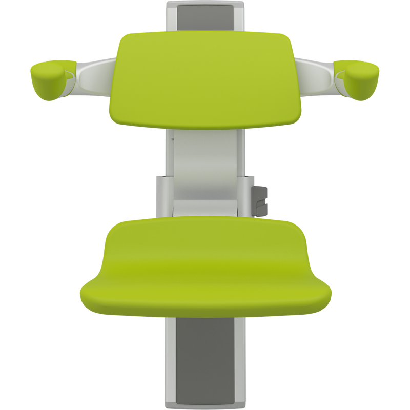 Pressalit PLUS Shower Seat 310 incl. Backrest & Armrests, Manually Height Adjustable, Lime Green (R7334277)