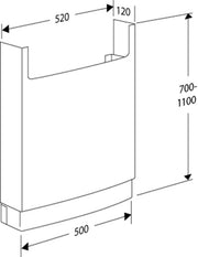Pressalit INDIVO Installation Cover White RK1043000 dimensioned drawing