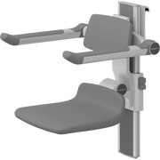 Pressalit PLUS Shower Seat 310 incl. Backrest & Armrests, Manually Height & Sideways Adjustable, Anthracite (R7364112)