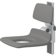 Pressalit PLUS Shower Seat 450 with Aperture incl. Backrest, Manually Height Adjustable, Anthracite (R7425112)