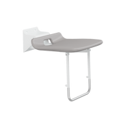 Pressalit VALUE IV Folding Shower Seat with Support Leg, Fixed Height, White/Anthracite (R1622000112)