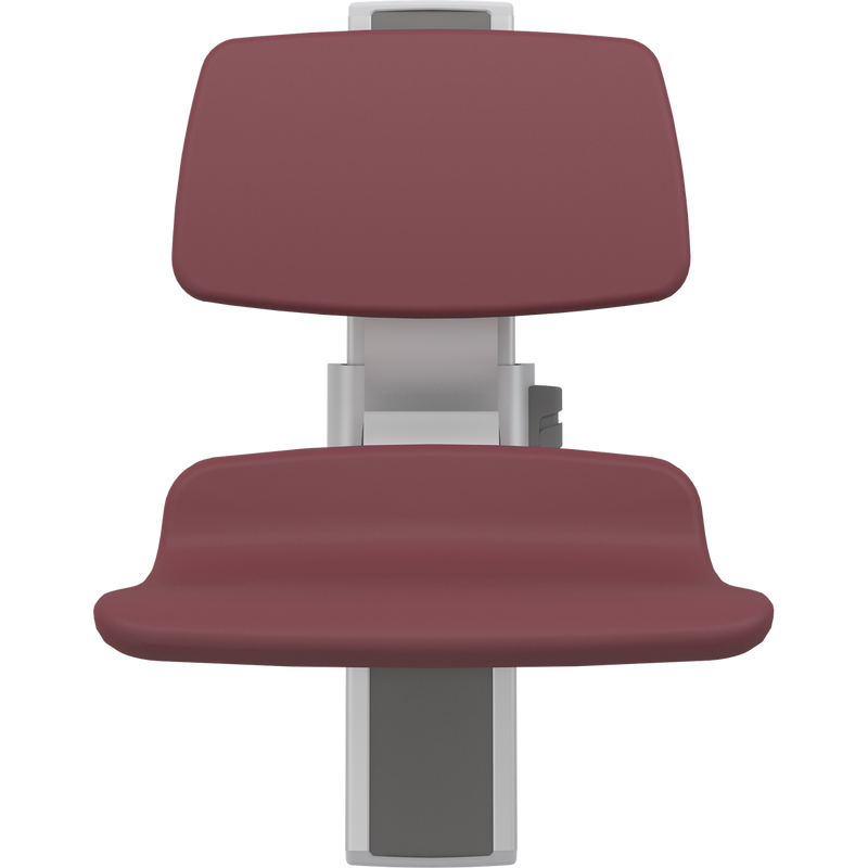 Pressalit PLUS Shower Seat 450 incl. Backrest, Manually Height Adjustable, Red (R7424035)
