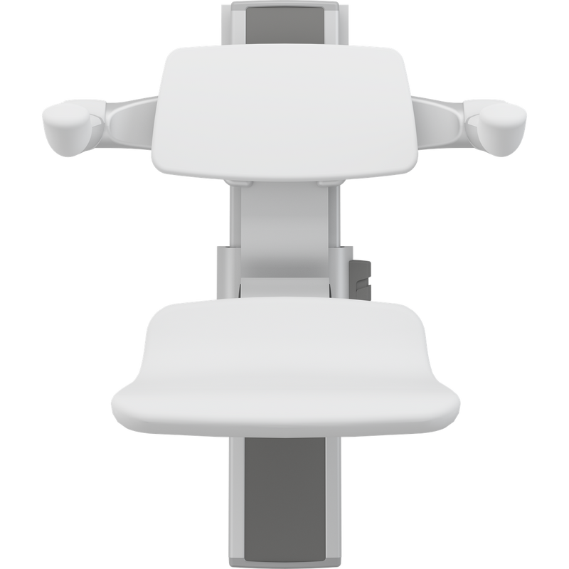 Pressalit PLUS Shower Seat 310 incl. Backrest & Armrests, Manually Height & Sideways Adjustable, White (R7364000)