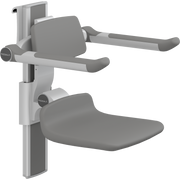 Pressalit PLUS Shower Seat 310 incl. Backrest & Armrests, Manually Height & Sideways Adjustable, Anthracite (R7364112)