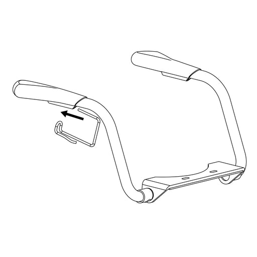 Pressalit paper holder for TMA arm supports, mounted detail