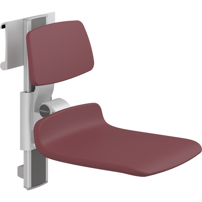 Pressalit PLUS Shower Seat 450 incl. Backrest, Manually Height & Sideways Adjustable, Red (R7454035)