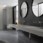 Grohe Essence wall-mounted 2-hole basin mixer M-Size StarLight Chrome on basin lifestyle