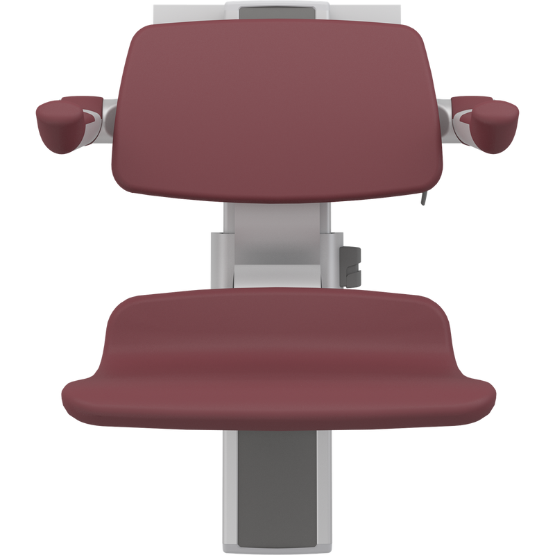 Pressalit PLUS Shower Seat 450 incl. Backrest & Armrests, Manually Height & Sideways Adjustable, Red (R7464035)