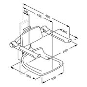 Pressalit PLUS Replacement Shower Seat 310 dimensions R7034