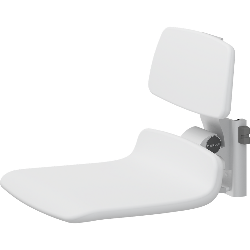 Pressalit PLUS Replacement Shower Seat 450 incl. Backrest, Manually Height Adjustable, White (R7124000)
