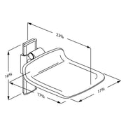 Pressalit PLUS Shower Seat 450 dimensioned drawing (R7414000)