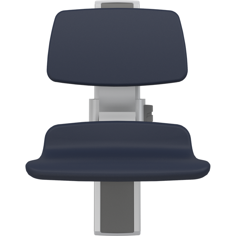 Pressalit PLUS Shower Seat 450 incl. Backrest, Manually Height Adjustable, Dark Blue (R7424108)